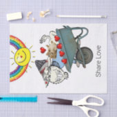 Weefselpapier Geitte Kitten Red Hearts Share Tissuepapier (Craft)