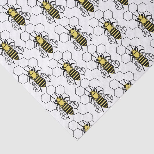 Weefselpapier - Gele en zwarte bijen Tissuepapier (Detail)