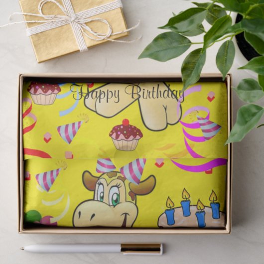 Weefselpapier Giraffe Happy Birthday Tissuepapier (Geschenk)
