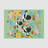 Weefselpapier Giraffe Schapen Groen Tissuepapier (Voorkant)