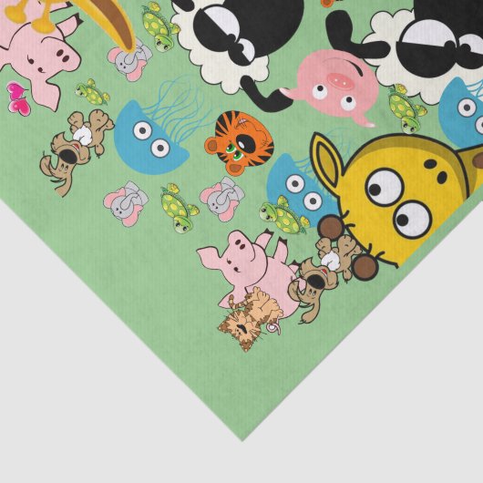 Weefselpapier Giraffe Schapen Groen Tissuepapier (Detail)