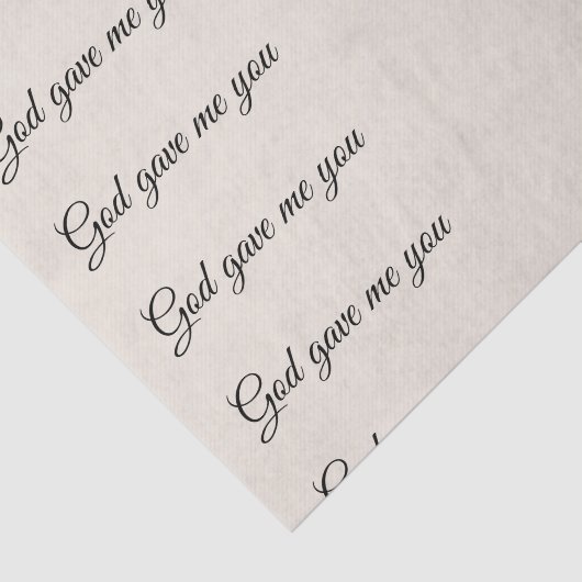 Weefselpapier: "God gaf me je" Tissuepapier (Detail)