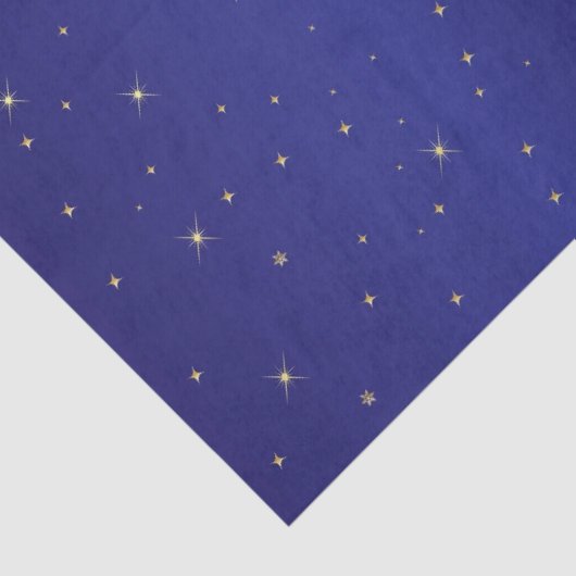 Weefselpapier GOUDEN STERREN OP MARINE Tissuepapier (Detail)