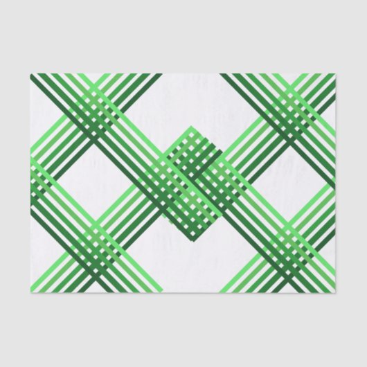 Weefselpapier - Green Stripes Crossed Tissuepapier (Voorkant)