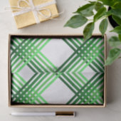 Weefselpapier - Green Stripes Crossed Tissuepapier (Geschenk)