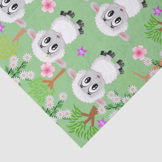 Weefselpapier Groene bomen voor schapen Tissuepapier (Detail)