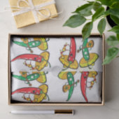 Weefselpapier Groene rode hotpannen Tissuepapier (Geschenk)