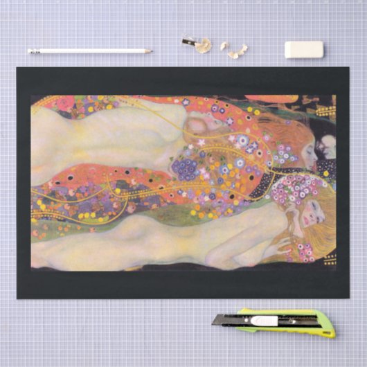 WEEFSELPAPIER : GUSTAV KLIMT : WATERSERPENEN II TISSUEPAPIER (Craft)