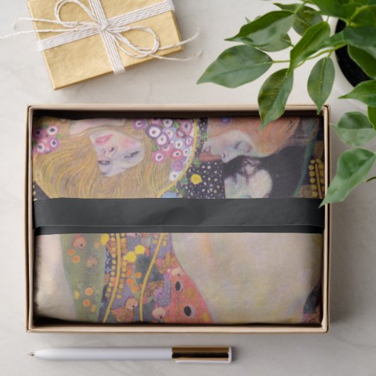 WEEFSELPAPIER : GUSTAV KLIMT : WATERSERPENEN II TISSUEPAPIER (Geschenk)