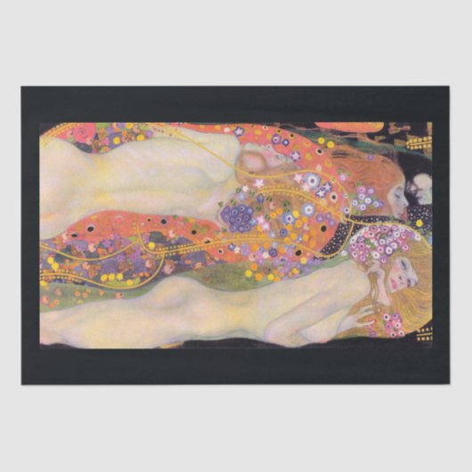 WEEFSELPAPIER : GUSTAV KLIMT : WATERSERPENEN II TISSUEPAPIER (Voorkant)