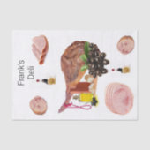 Weefselpapier — Ham Olijfolie, zwarte olijven Tissuepapier (Voorkant)