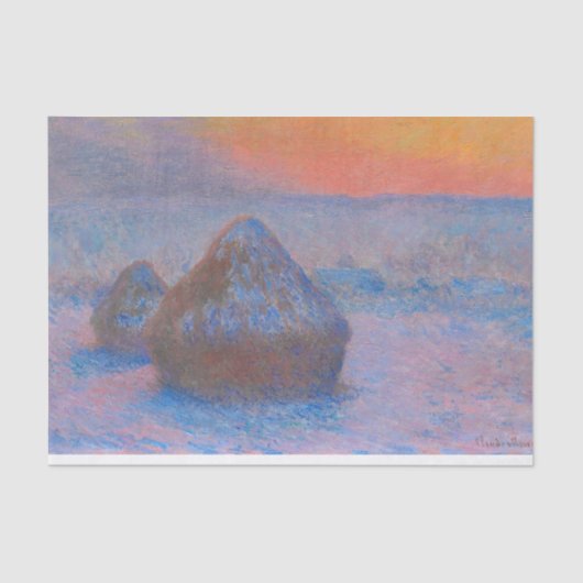 Weefselpapier HAYSTACK IN SNEEUWMONET Tissuepapier (Voorkant)