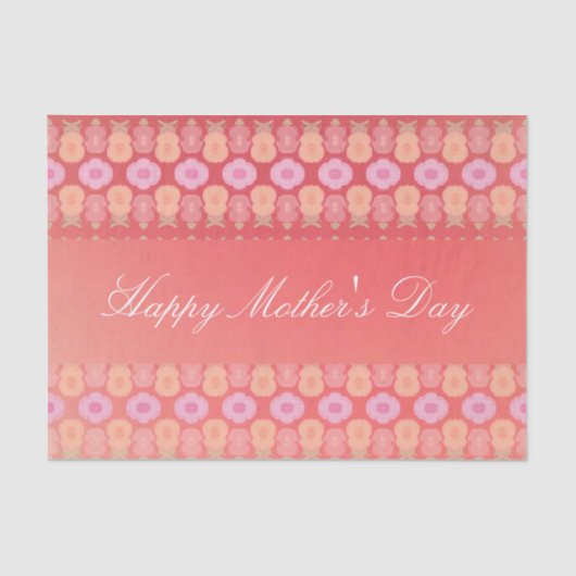 Weefselpapier in roze koraalbloemige Moederdag Tissuepapier (Voorkant)