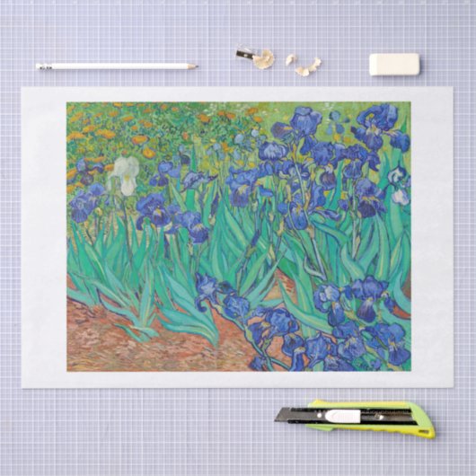 WEEFSELPAPIER : IRISES 1889: VINCENT VAN GOGH TISSUEPAPIER (Craft)
