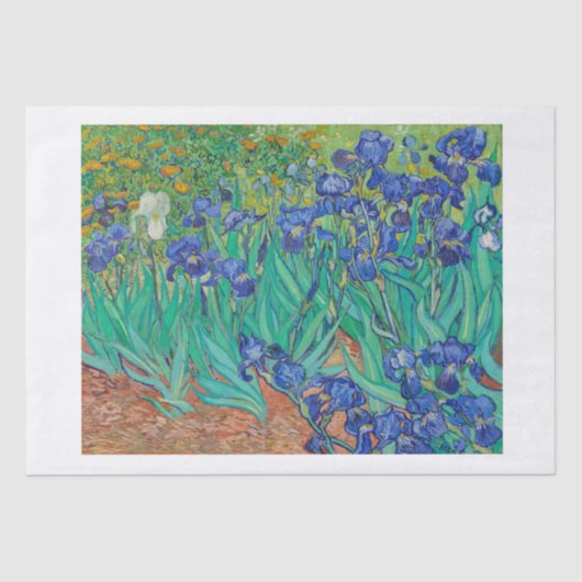 WEEFSELPAPIER : IRISES 1889: VINCENT VAN GOGH TISSUEPAPIER (Voorkant)