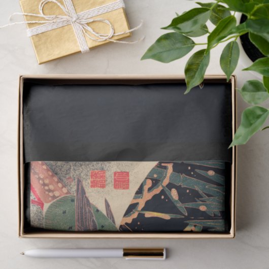 WEEFSELPAPIER : JAPANESE WOODBLOCK TISSUEPAPIER (Geschenk)