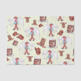 Weefselpapier Jonge cowboy en paard Tissuepapier