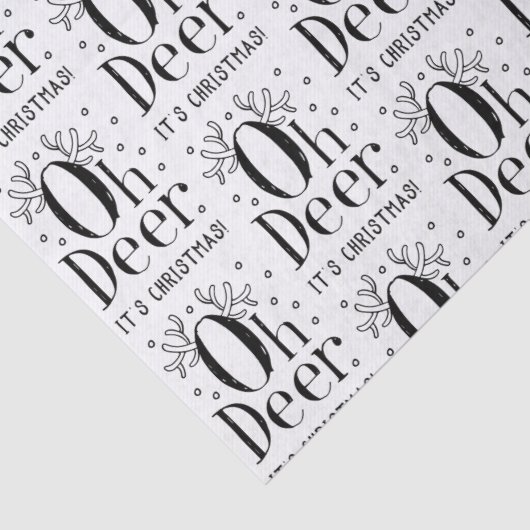 Weefselpapier Kersthert grappige illustratie Tissuepapier (Detail)