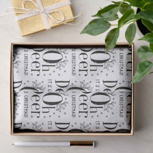 Weefselpapier Kersthert grappige illustratie Tissuepapier (Geschenk)