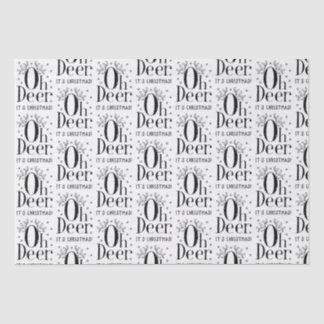 Weefselpapier Kersthert grappige illustratie Tissuepapier