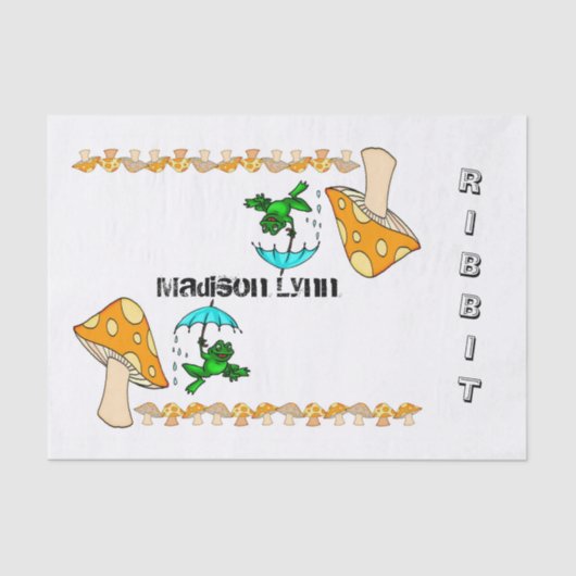 Weefselpapier kikker in de paddenstoel tissuepapier (Voorkant)