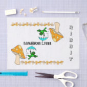 Weefselpapier kikker in de paddenstoel tissuepapier (Craft)