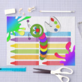 Weefselpapier Kleuren Crayons Worm Tissuepapier (Craft)