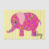 Weefselpapier kleurig olifant Stripe geel Tissuepapier (Voorkant)
