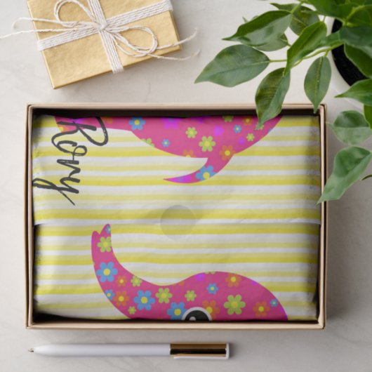 Weefselpapier kleurig olifant Stripe geel Tissuepapier (Geschenk)