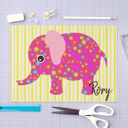 Weefselpapier kleurig olifant Stripe geel Tissuepapier (Craft)