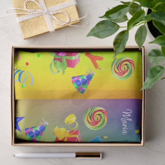 Weefselpapier kleurrijke fijne verjaardag tissuepapier (Geschenk)