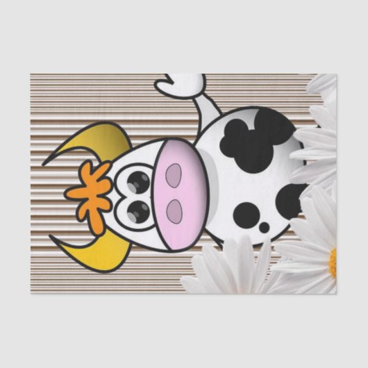 Weefselpapier Koe bruine streep Tissuepapier (Voorkant)