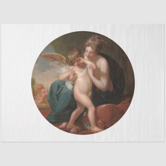 WEEFSELPAPIER : KUSTSTOND MET EEN BEELD : WEST : 1 TISSUEPAPIER (Voorkant)