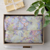 WEEFSELPAPIER/LAVENDEL, ROZE, BLAUW, GROEN, GEEL TISSUEPAPIER (Geschenk)