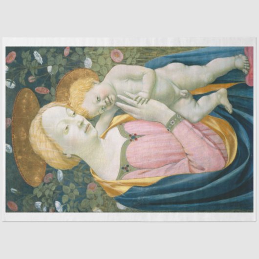 WEEFSELPAPIER : MADONNA & CHILD : VENEZIANO : 1461 TISSUEPAPIER (Voorkant)