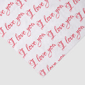 Weefselpapier - Meisje 'Ik hou van je' script Tissuepapier (Detail)