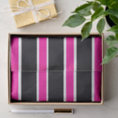 Weefselpapier Meisjes Roze zwarte witte strips Tissuepapier (Geschenk)