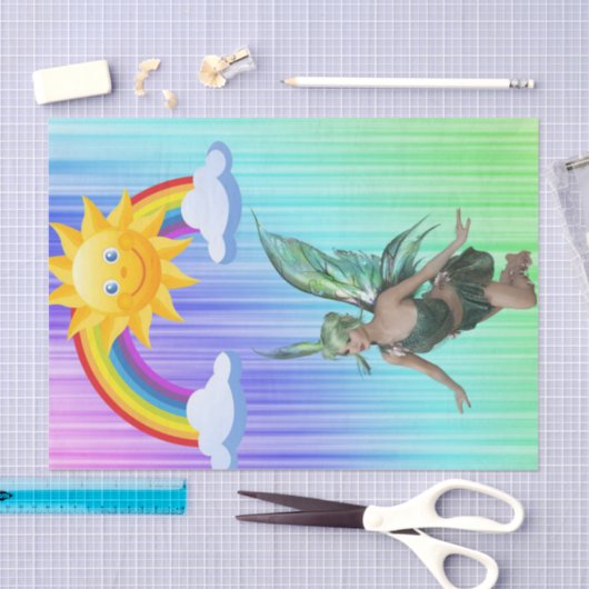 Weefselpapier — Melkhoudende regenboog Tissuepapier (Craft)