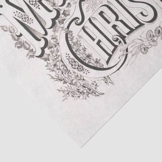 WEEFSELPAPIER : MERRY CHRISTMAS ILLUSTRATION TISSUEPAPIER (Detail)
