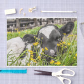 Weefselpapier met Afbeelding kalf in bloemen Tissuepapier (Craft)