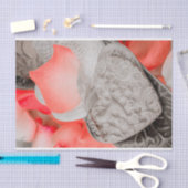Weefselpapier met Afbeelding van hart- en Rozen pe Tissuepapier (Craft)