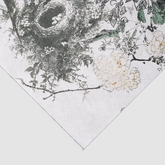 WEEFSELPAPIER MET ANGEL EN VOGELS TISSUEPAPIER (Detail)