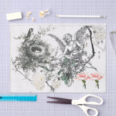 WEEFSELPAPIER MET ANGEL EN VOGELS TISSUEPAPIER (Craft)