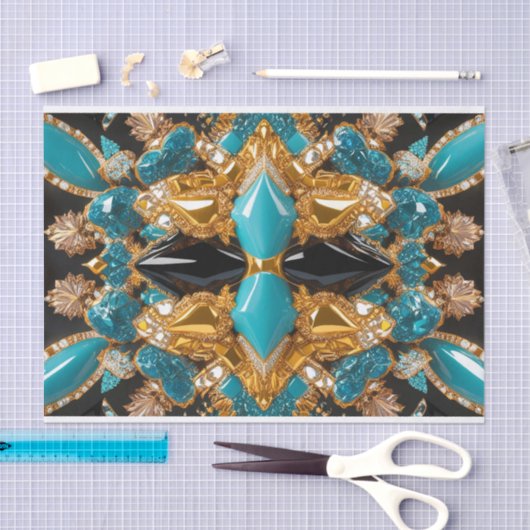 Weefselpapier met Bahamas kleuren ontwerp Tissuepapier (Craft)