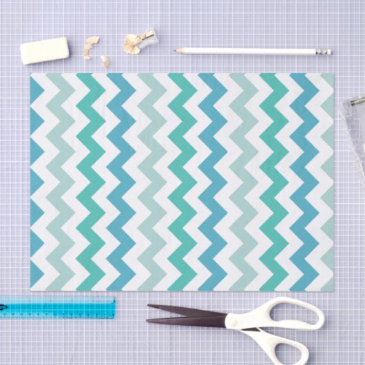 Weefselpapier met blauw Chevron Pattern Tissuepapier (Craft)