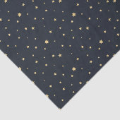 Weefselpapier met blauwe en gouden kerststaren tissuepapier (Detail)