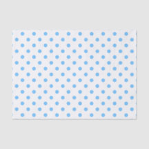 Weefselpapier met blauwe en witte pokadots