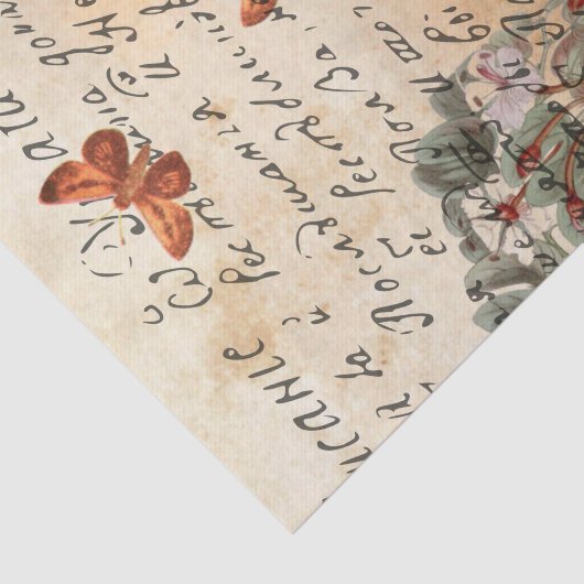 Weefselpapier met bruine vlinder tissuepapier (Detail)