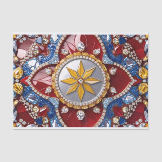 Weefselpapier met Colombiaanse kleuren ontwerp Tissuepapier (Voorkant)