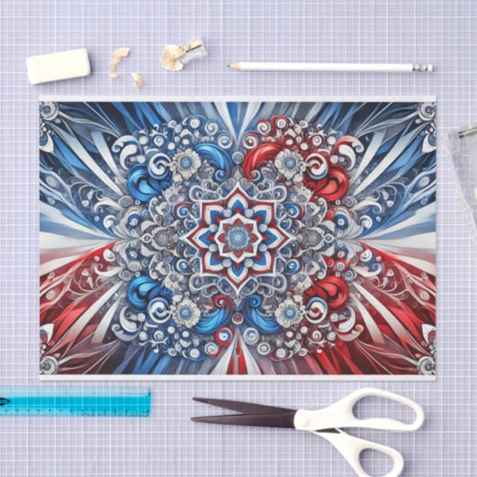 Weefselpapier met Franse kleuren ontwerp Tissuepapier